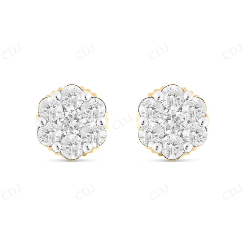 0.70 CT Flower Moissanite Diamond Stud Earrings Stud earrings CustomDiamJewel