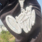 Iced Out Moissanite Cr👑wn Silver Pendant hip hop jewelry customdiamjewel   