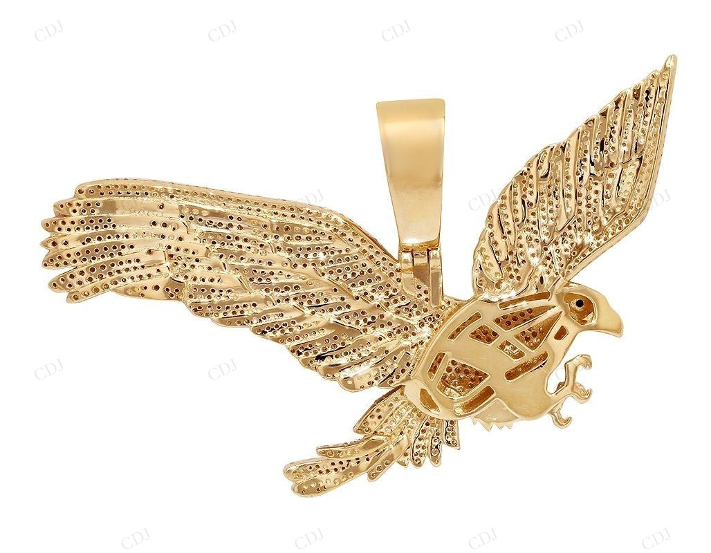 2.25 CTW Moissanite Sterling Silver Bald Eagle Pendant CustomDiamJewel