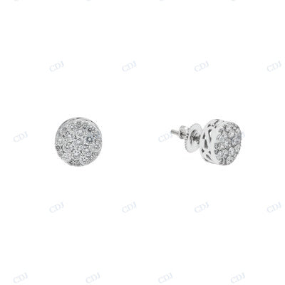 Round Shape Moissanite Diamond Simple Earrings hip hop jewelry CustomDiamJewel
