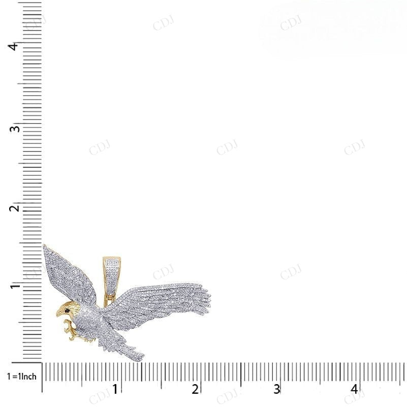 2.25 CTW Moissanite Sterling Silver Bald Eagle Pendant CustomDiamJewel