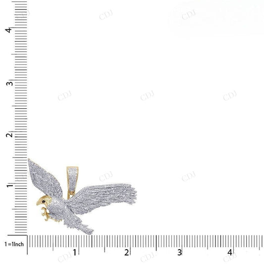 2.25 CTW Moissanite Sterling Silver Bald Eagle Pendant CustomDiamJewel