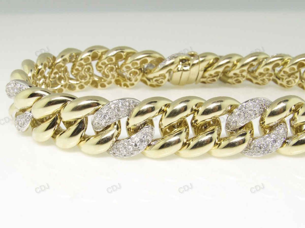 Alternative Style 10K Gold Miami Link Mens Bracelet