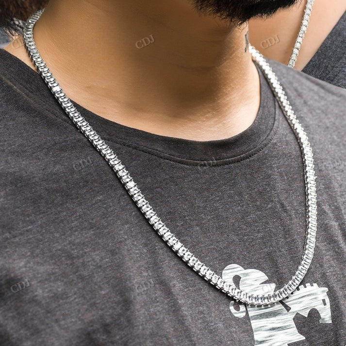 5MM Iced Out Baguette Diamond Tennis Chain hip hop jewelry CustomDiamJewel