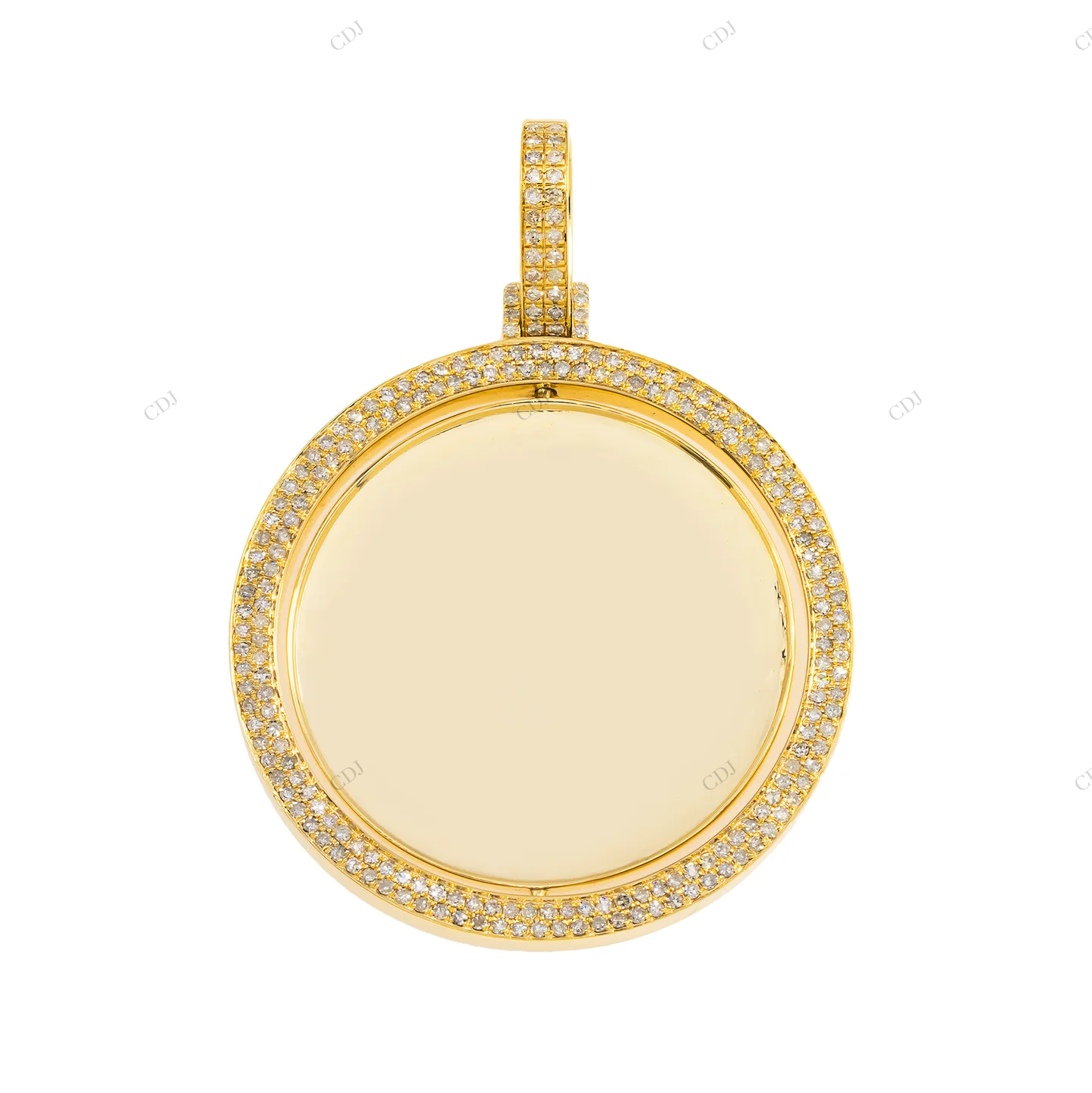 Spinning Circle Double-Sided Photo Moissanite Pendant hip hop jewelry CustomDiamJewel