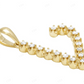 1" 0.20 CT 10K Gold Real Diamond Initial "V" Letter Pendant CustomDiamJewel