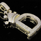 1.5" 10K Gold Natural Diamond Crown Initial "D" Letter Pendant CustomDiamJewel