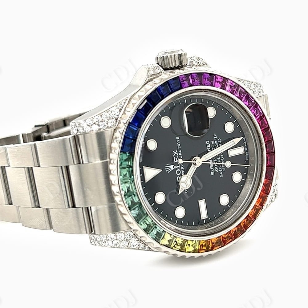 Custom Hip Hop Rainbow Bezel Rolex Watch Mnaufacturer customdiamjewel