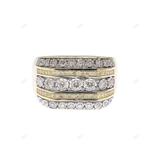 Multi Row Round Moissanite Iced Out Ring hip hop jewelry customdiamjewel