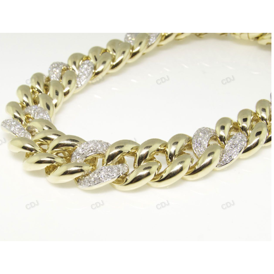 Alternative Style 10K Gold Miami Link Mens Bracelet