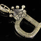 1.5" 10K Gold Natural Diamond Crown Initial "D" Letter Pendant CustomDiamJewel