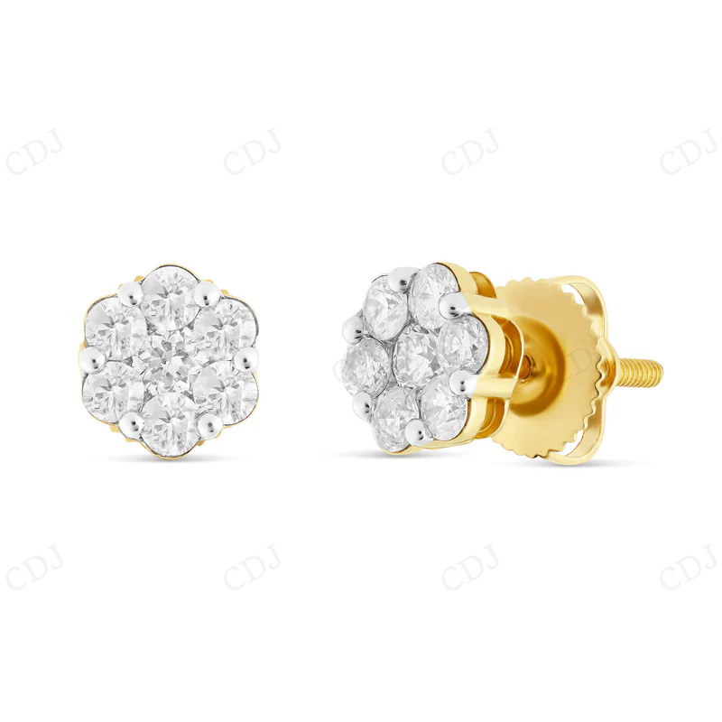 0.70 CT Flower Moissanite Diamond Stud Earrings Stud earrings CustomDiamJewel