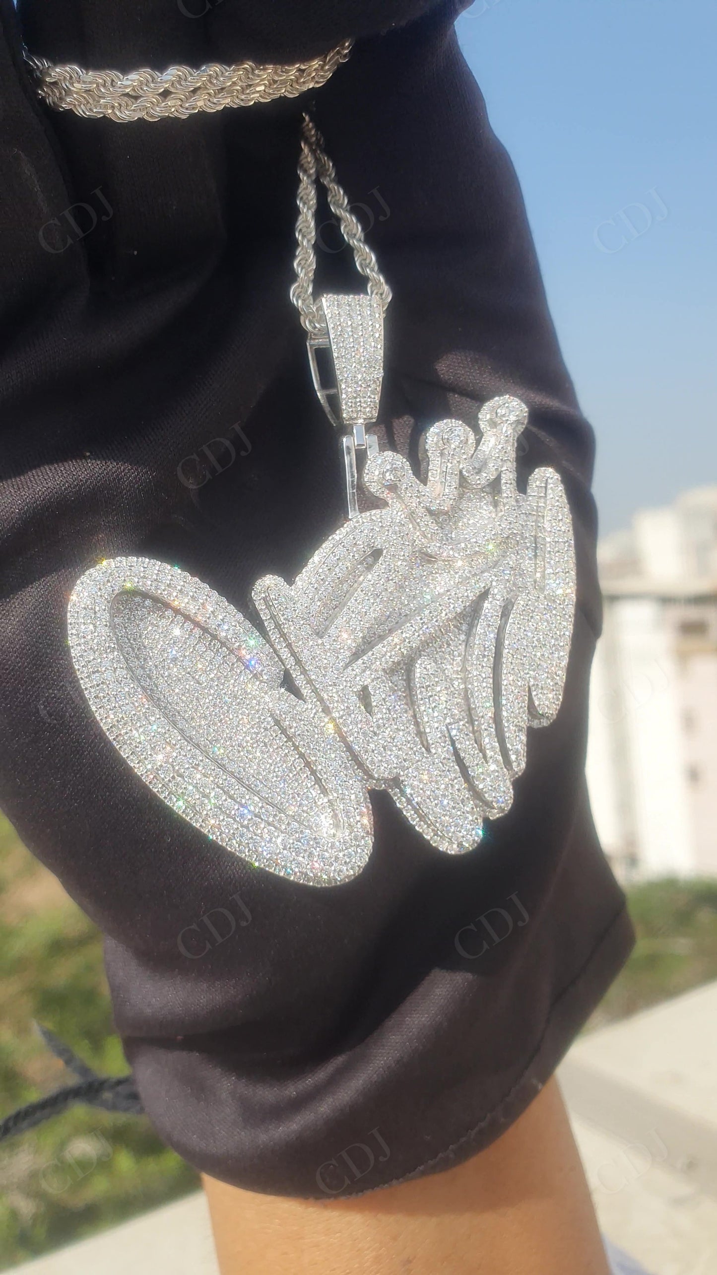 Iced Out Moissanite Cr👑wn Silver Pendant hip hop jewelry customdiamjewel   