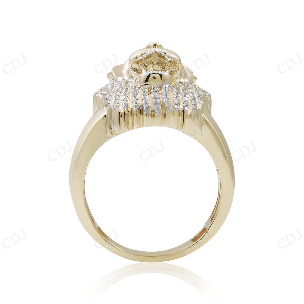 10K Yellow Gold Moissanite Diamond Lion Head Ring hip hop jewelry CustomDiamJewel
