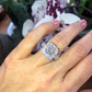 Round Half Eternity Moissanite Engagement Ring  customdiamjewel   