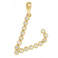 1" 0.20 CT 10K Gold Real Diamond Initial "V" Letter Pendant CustomDiamJewel