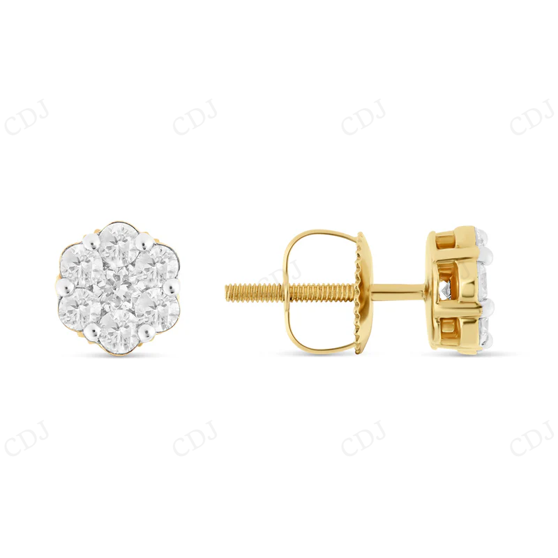0.70 CT Flower Moissanite Diamond Stud Earrings Stud earrings CustomDiamJewel