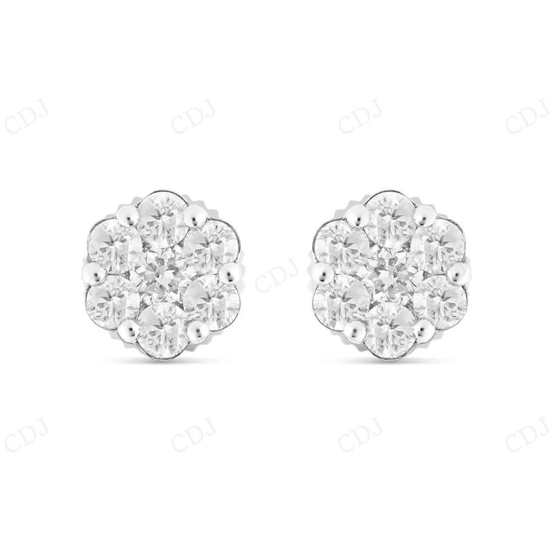 0.70 CT Flower Moissanite Diamond Stud Earrings Stud earrings CustomDiamJewel