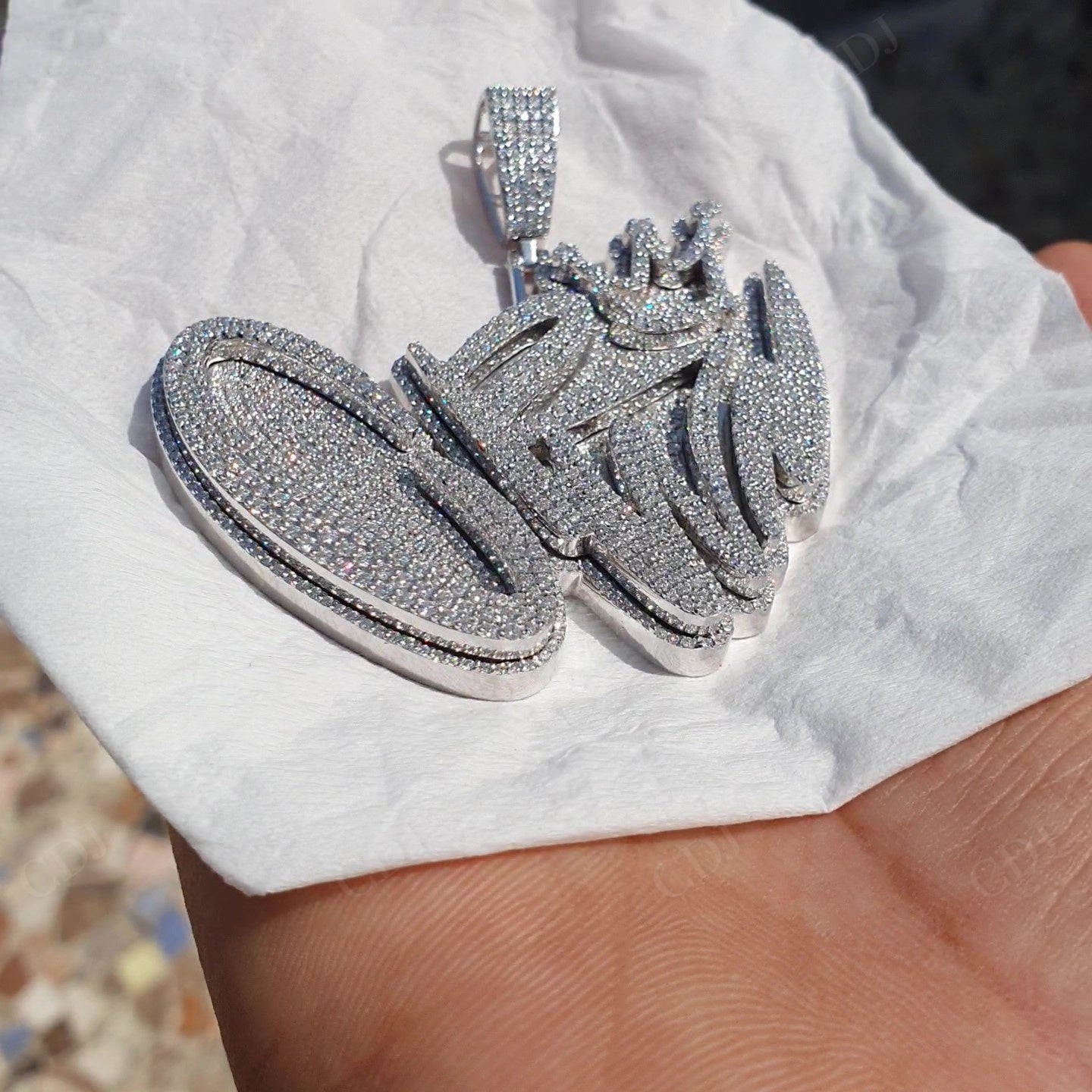 Iced Out Moissanite Cr👑wn Silver Pendant hip hop jewelry customdiamjewel   