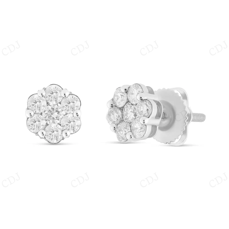 0.70 CT Flower Moissanite Diamond Stud Earrings Stud earrings CustomDiamJewel