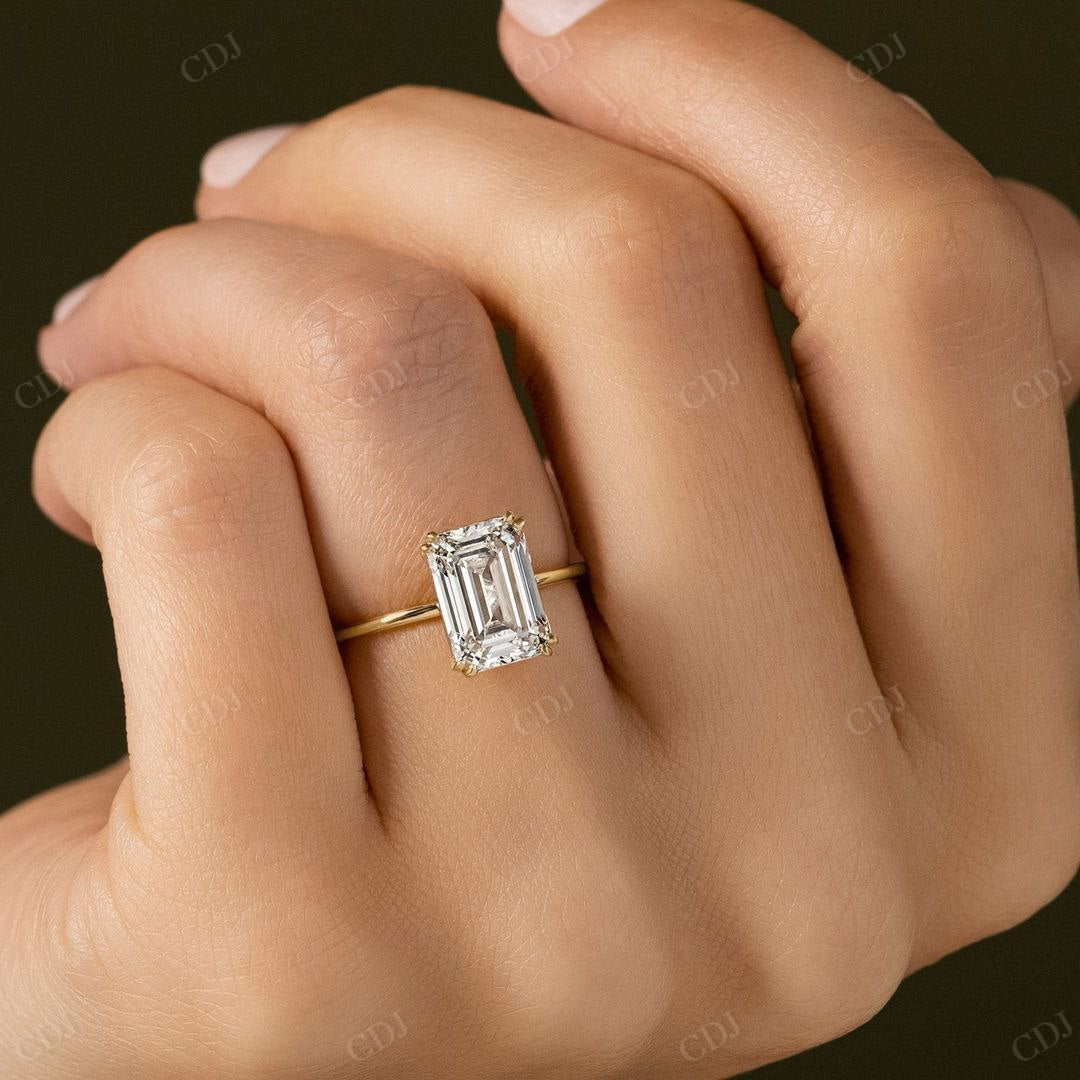 Emerald Cut Lab Grown Diamond Promise Ring customdiamjewel