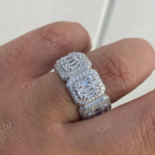 Hip Hop Rapper Baguette Diamond Iced Ring  customdiamjewel   