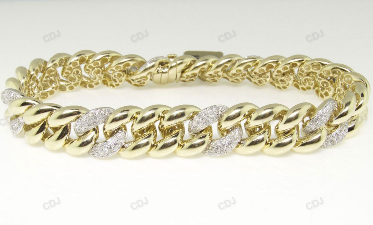 Alternative Style 10K Gold Miami Link Mens Bracelet