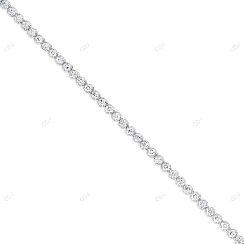 Moissanite 925 Sterling Silver Bezel Set Tennis Chain CustomDiamJewel