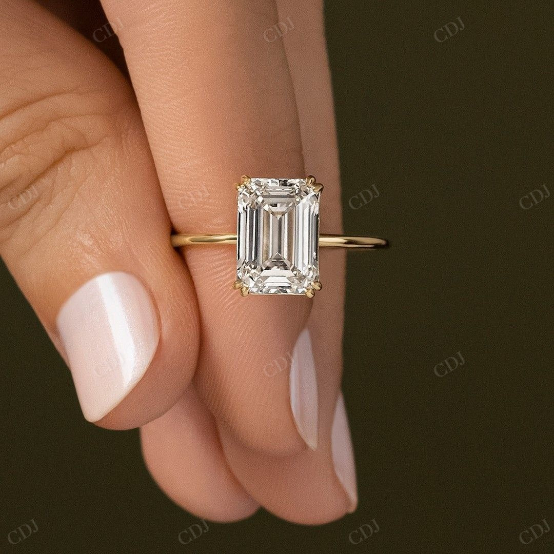 Emerald Cut Lab Grown Diamond Promise Ring customdiamjewel