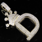 1.5" 10K Gold Natural Diamond Crown Initial "D" Letter Pendant CustomDiamJewel