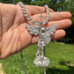 Moissanite Saint St Michael Slaying Dragon Archangel Pendant  customdiamjewel   