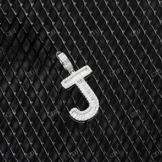 925 Silver Moissanite J Alphabet Pendant Hip Hop Pendent customdiamjewel