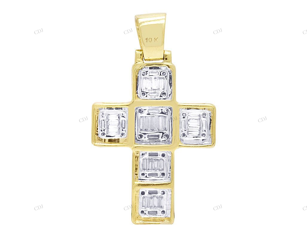 10K Yellow Gold Luxury Cross Pendant hip hop jewelry CustomDiamJewel