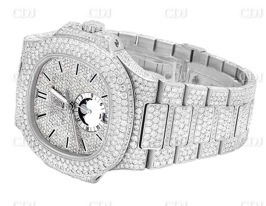 Iced Out Moissanite Patek Philippe Stainless Steel Men's Watch customdiamjewel