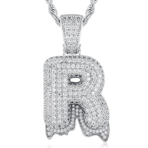 Full Iced out VVS Lab Diamond 10K Gold Alphabets Pendant hip hop jewelry CustomDiamJewel