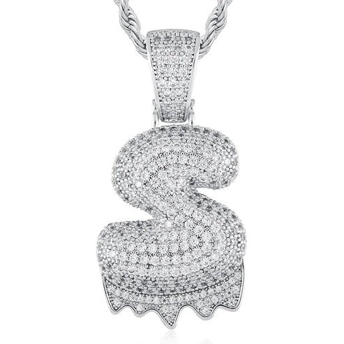 Full Iced out VVS Lab Diamond 10K Gold Alphabets Pendant hip hop jewelry CustomDiamJewel