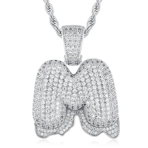 Full Iced out VVS Lab Diamond 10K Gold Alphabets Pendant hip hop jewelry CustomDiamJewel