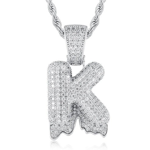 Full Iced out VVS Lab Diamond 10K Gold Alphabets Pendant hip hop jewelry CustomDiamJewel
