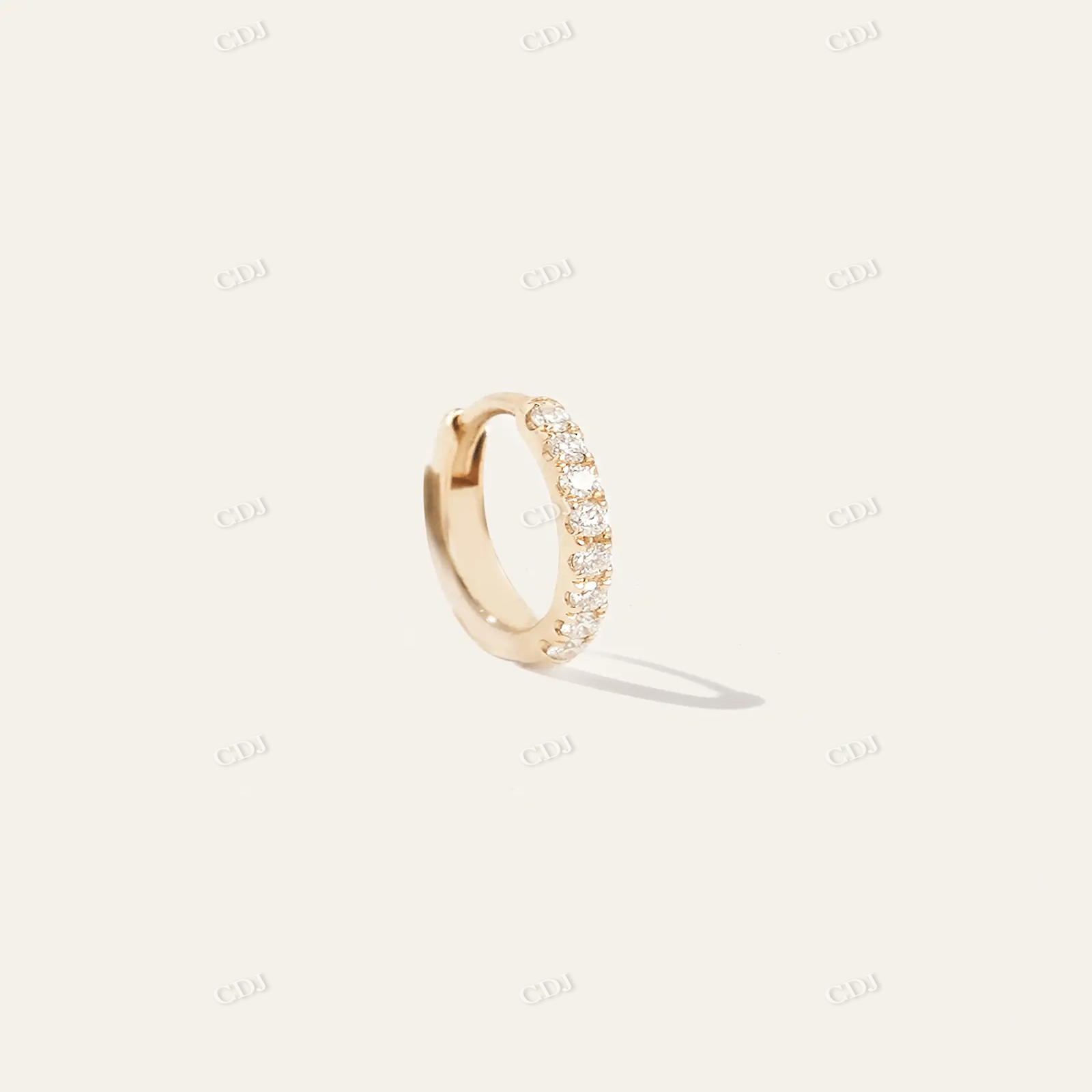 14K Gold Pave Moissanite Diamond Huggie customdiamjewel