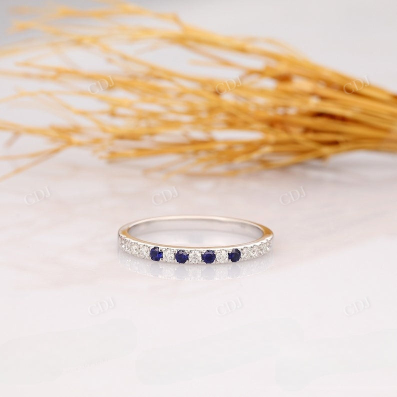 Half Eternity Sapphire Moissanite Wedding Band  customdiamjewel   