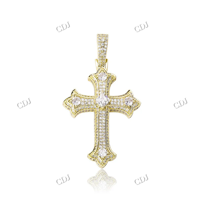 Custom Fully Iced Out Cross Diamond Pendant hip hop jewelry CustomDiamJewel