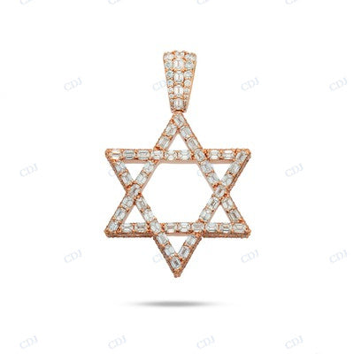 925 Sterling Silver Star Shape Pendant hip hop jewelry CustomDiamJewel