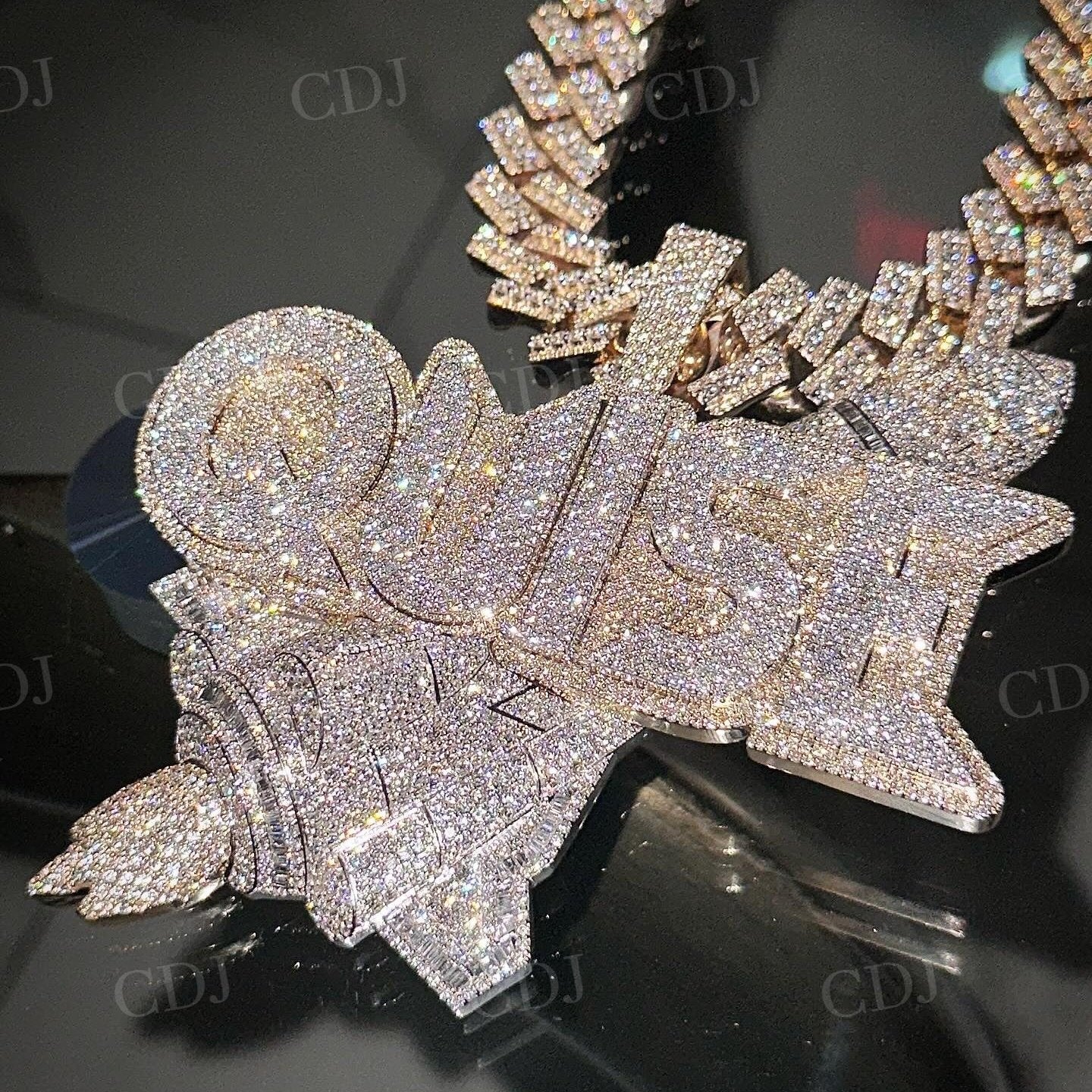 QUISE Letter Fully Iced Out Hip Hop Diamond Pendant hip hop jewelry customdiamjewel   