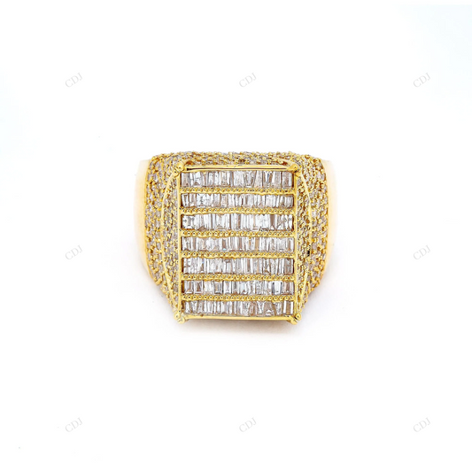 4.73 CTW 14k Yellow Gold Men's Moissanite Ring hip hop jewelry customdiamjewel