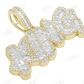 925 Silver Baguette Diamond King Letter Pendant hip hop jewelry CustomDiamJewel
