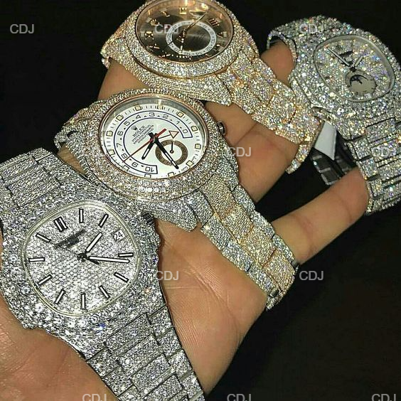 Hip Hop Fully Iced Out Moissanite Watches customdiamjewel
