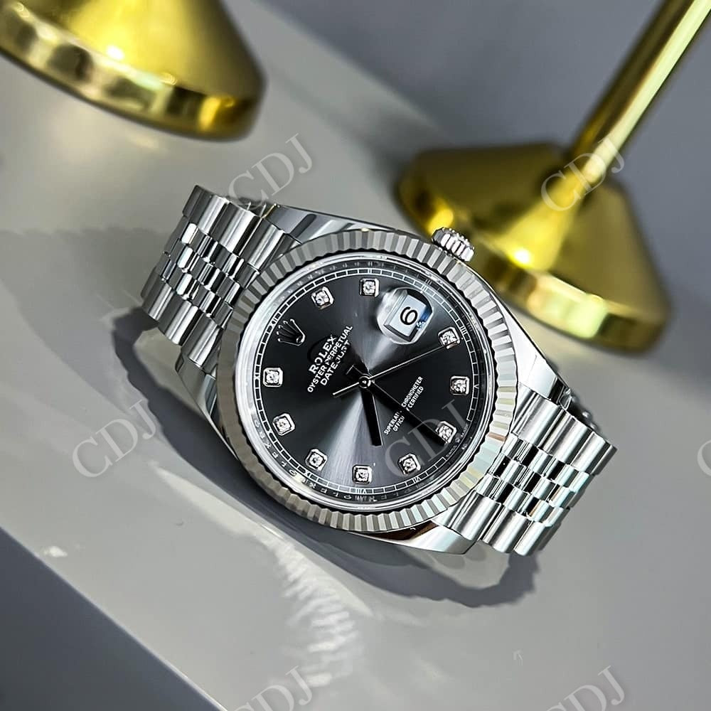 41mm Rolex Moissanite Diamond Watch customdiamjewel
