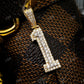 Moissanite Number 1 Silver Pendant Hip Hop Pendent customdiamjewel
