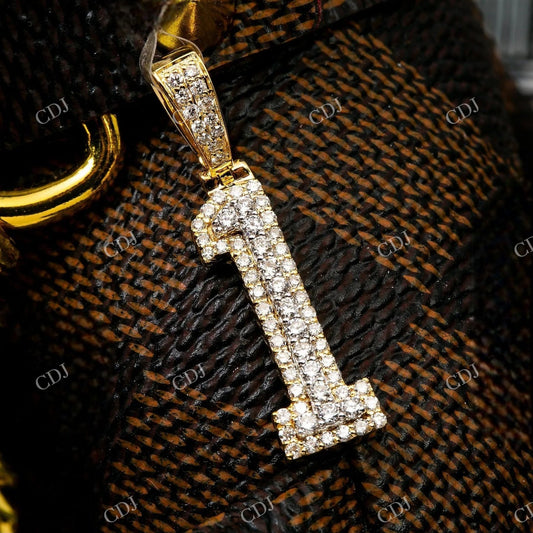 Moissanite Number 1 Silver Pendant Hip Hop Pendent customdiamjewel