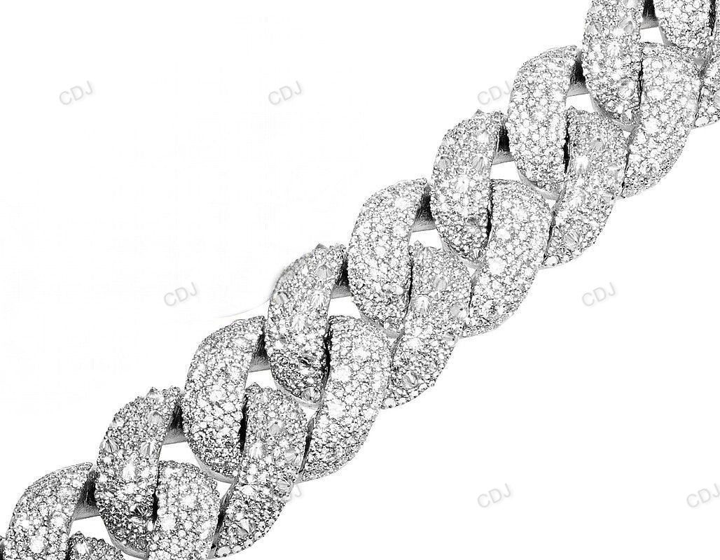 Hip Hop Style Silver Mosaic Setting Cuban Bracelet hip hop jewelry customdiamjewel